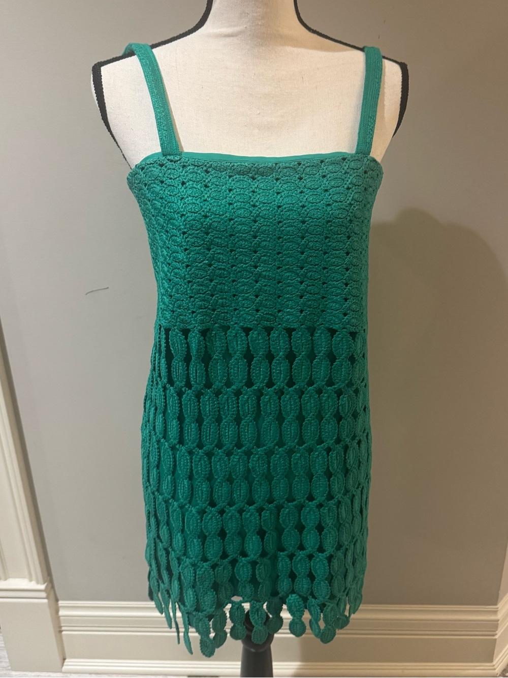 Alexis Teal Crochet Mini Dress
